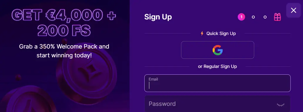 Registrazione su online casino Roulettino